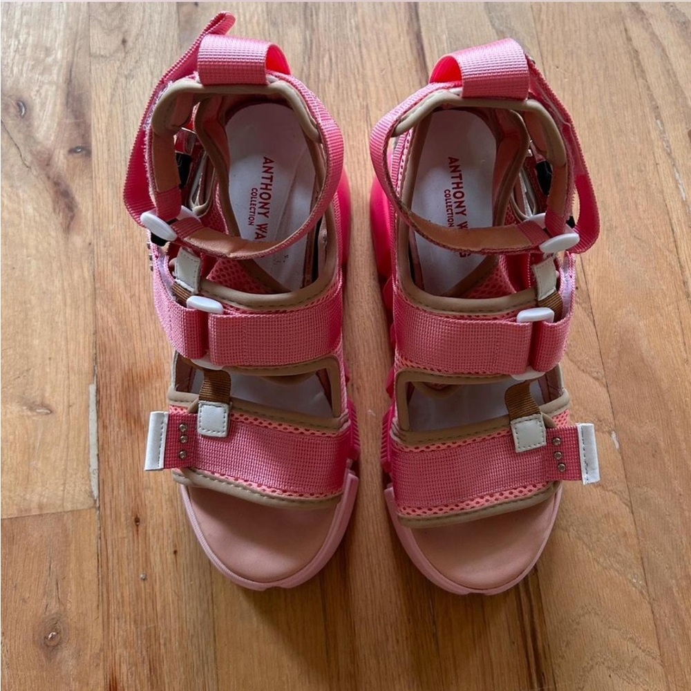 Anthony Wang pink chunky platform sandals size 37 - Picture 3 of 5